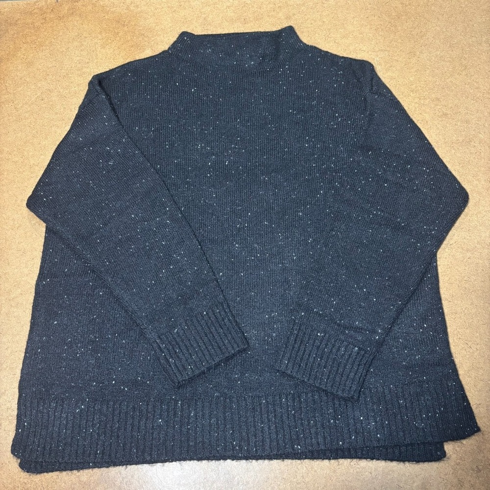 Well Worn Women's Soft Stretch Nep Yarn Sweater, Black, Size XL